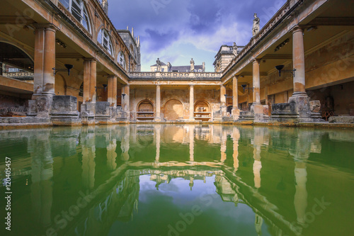 Roman Baths, the house is a well-preserved Roman site for public bathing. photo