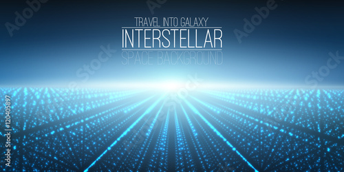 Vector interstellar space background.Cosmic galaxy illustration.Background with nebula, stardust and bright shining stars.Vector Illustration for party ,artwork, brochures, posters.