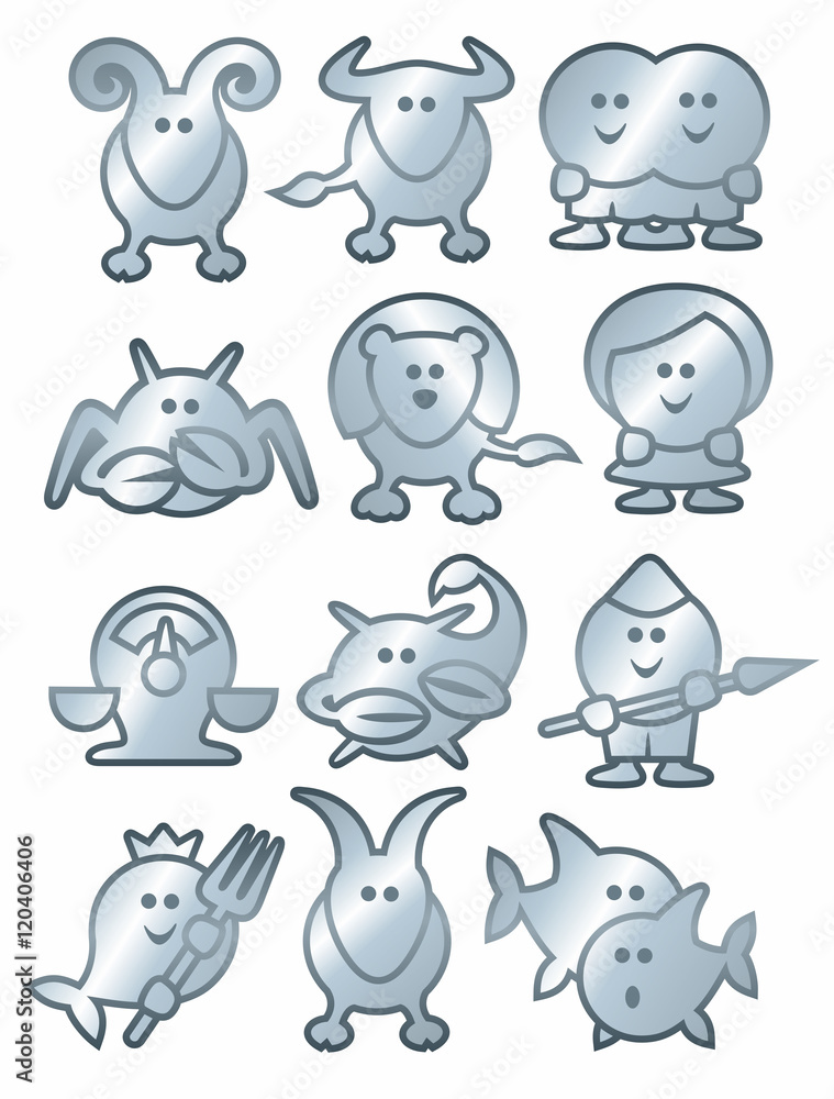 Fototapeta premium Sternzeichen Horoskop Astrologie Metall