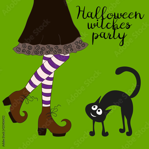 Halloween cartoon witch.