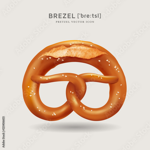 detailed vector pretzel - Bavarian icon