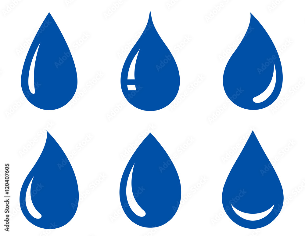 set of water drops