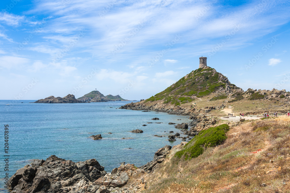 Sanguinaires bloodthirsty Islands hiking path in Corsica, France