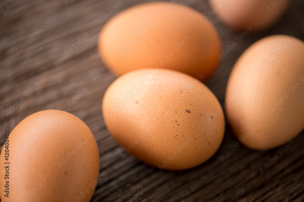 eggs on a wooden eggs on a wooden
