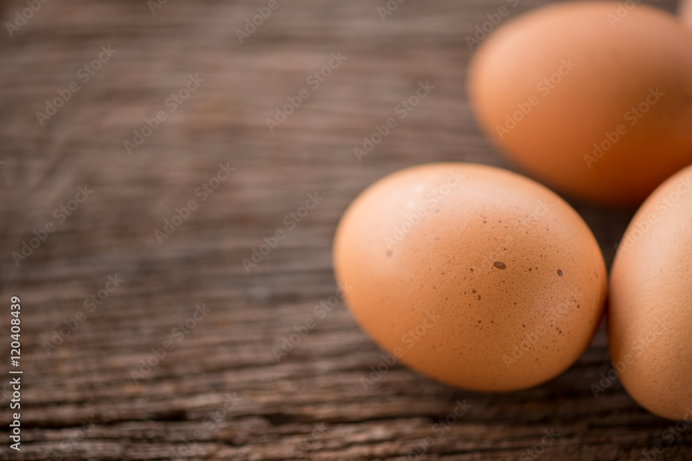 eggs on a wooden eggs on a wooden