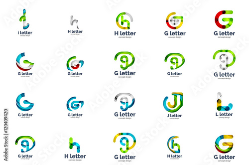 Vector set of abstract letter business logo icons
