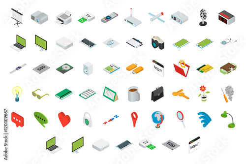 Big set of isometric volumetric icons