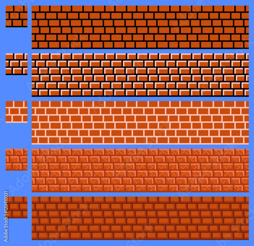 Texture for platformers pixel art vector - brick wall
