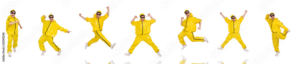 Young performer isolated on the white Young performer isolated on the white