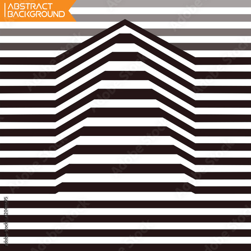 A black and white geometrical distortion optical illusion