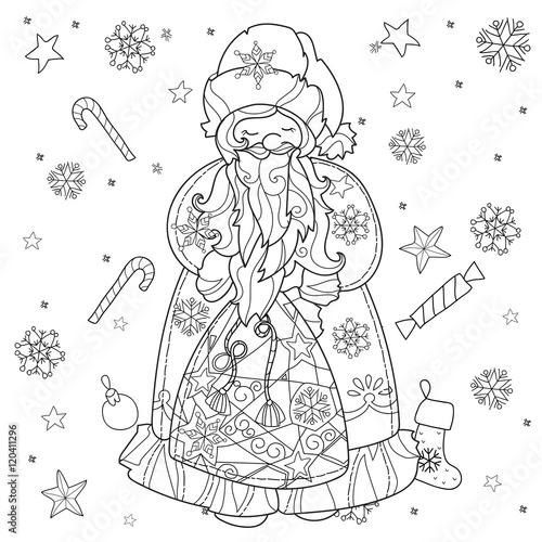 Vector cute christmas fairy tale town doodle.