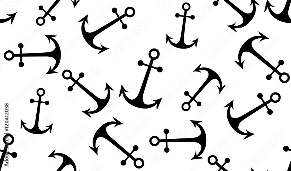 Foto Vector seamless pattern of anchors