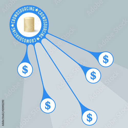 Vector object with theme of crowd funding and dollar symbol