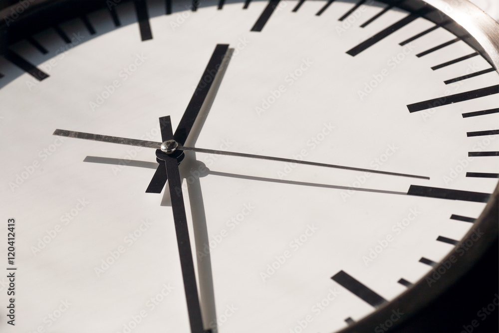Clock with moving hands on white dial. Life time Clock with moving hands on white dial. Life time
