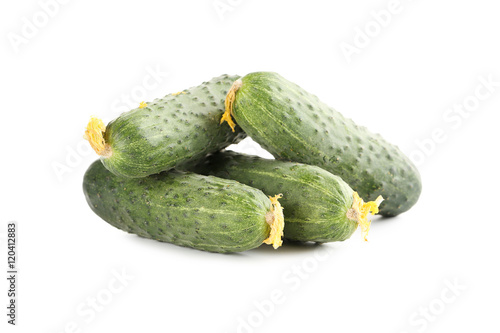 Wallpaper Mural Fresh cucumbers isolated on a white background Torontodigital.ca