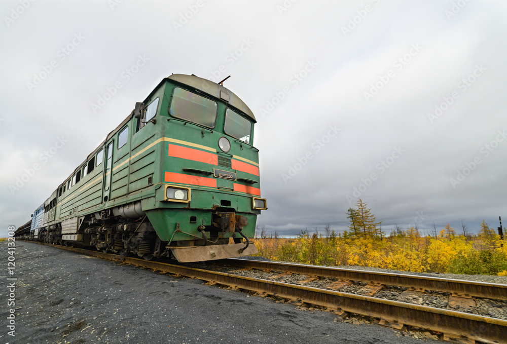 The diesel locomotive is a freight train.
