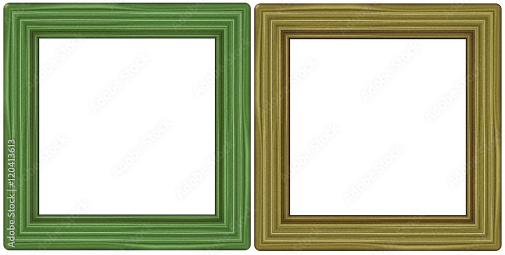 wooden frame isolated on white, set wooden frame isolated on white, set