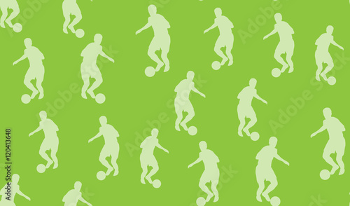 Vector seamless pattern of soccer players. The texture of the football players is randomly located