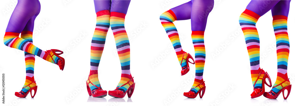 Colourful stockings isolated on white Colourful stockings isolated on white