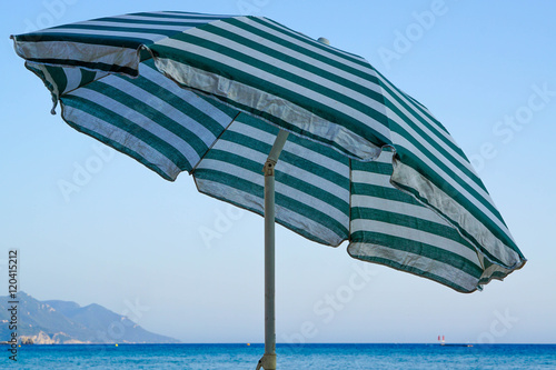 Low angle view of beach umbrella
