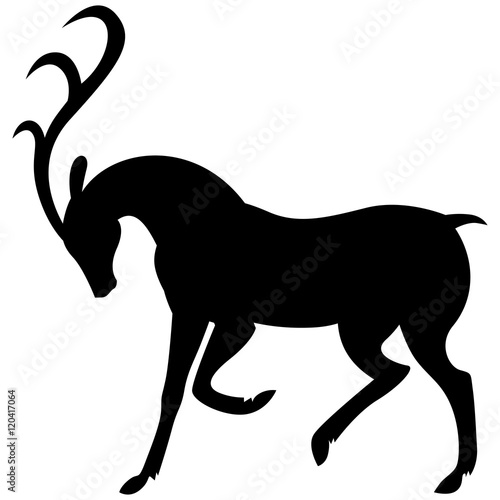 Silhouette butting deer