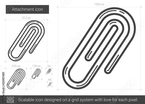 Attachment line icon.