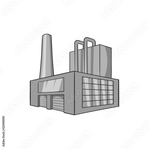Large brewery icon in black monochrome style isolated on white background. Production of beer symbol vector illustration