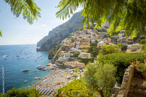 Panorama of Positano town in Italy