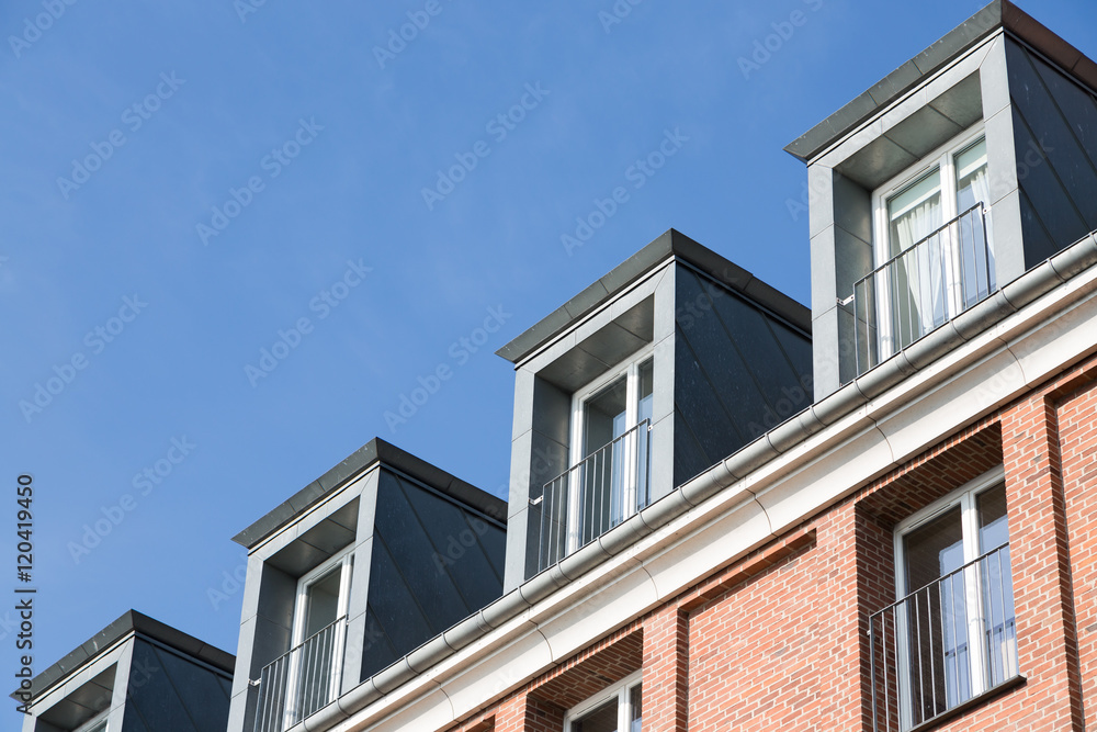 Zinkblechgauben mit französischen Balkonen