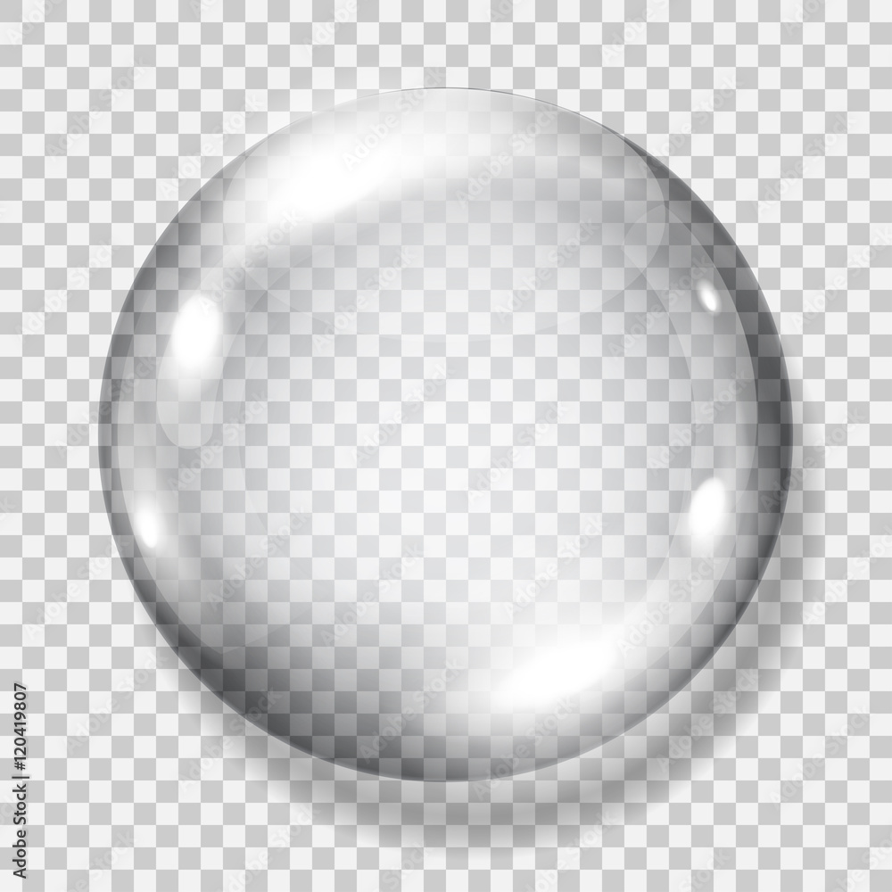 Transparent gray sphere. Transparency only in vector file - obrazy, fototapety, plakaty 