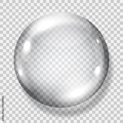 Transparent gray sphere. Transparency only in vector file photo