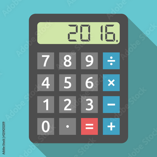Calculator showing 2016 year