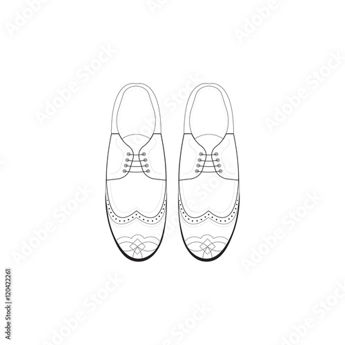 Vector hand drawing illustration with men fashion shoes.