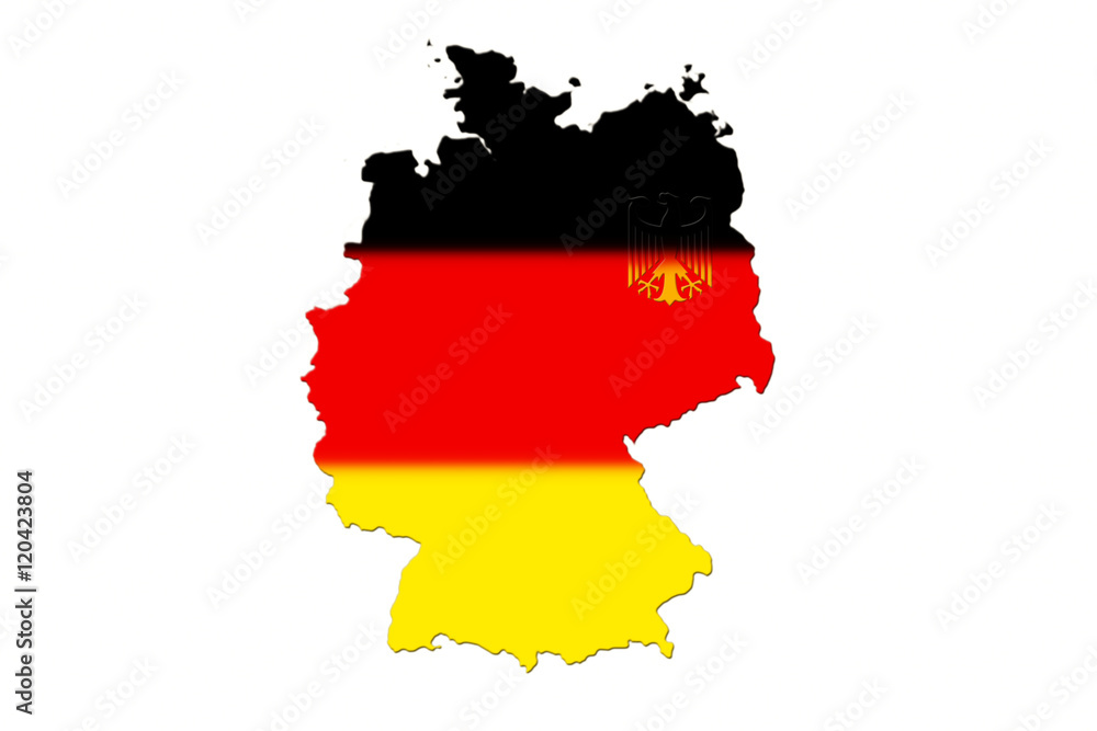 German Map with national flag