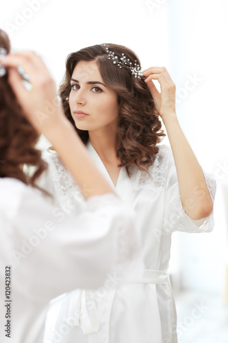 Beautiful bride looking int...