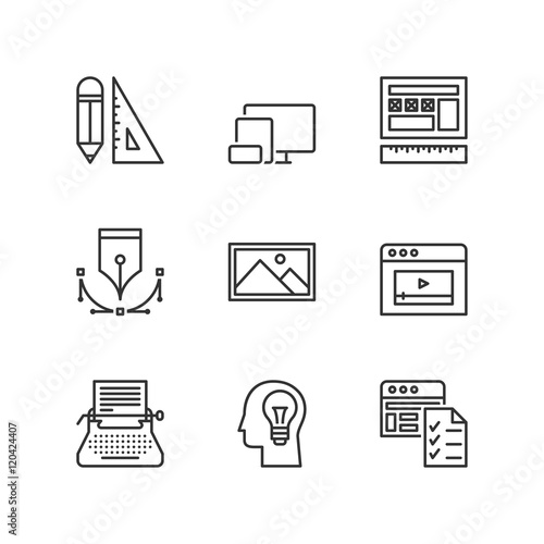 Line icons. Web design. Flat symbols