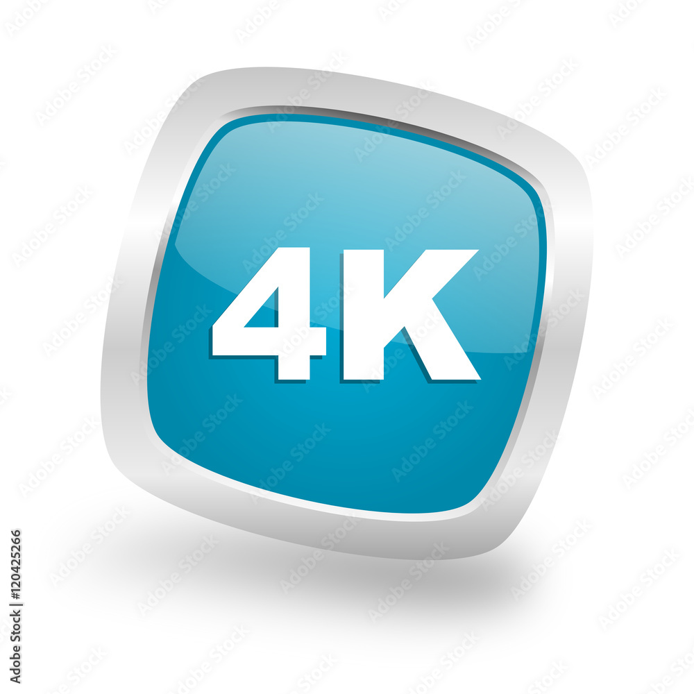 4k square blue glossy chrome silver metallic web icon 4k square blue glossy chrome silver metallic web icon