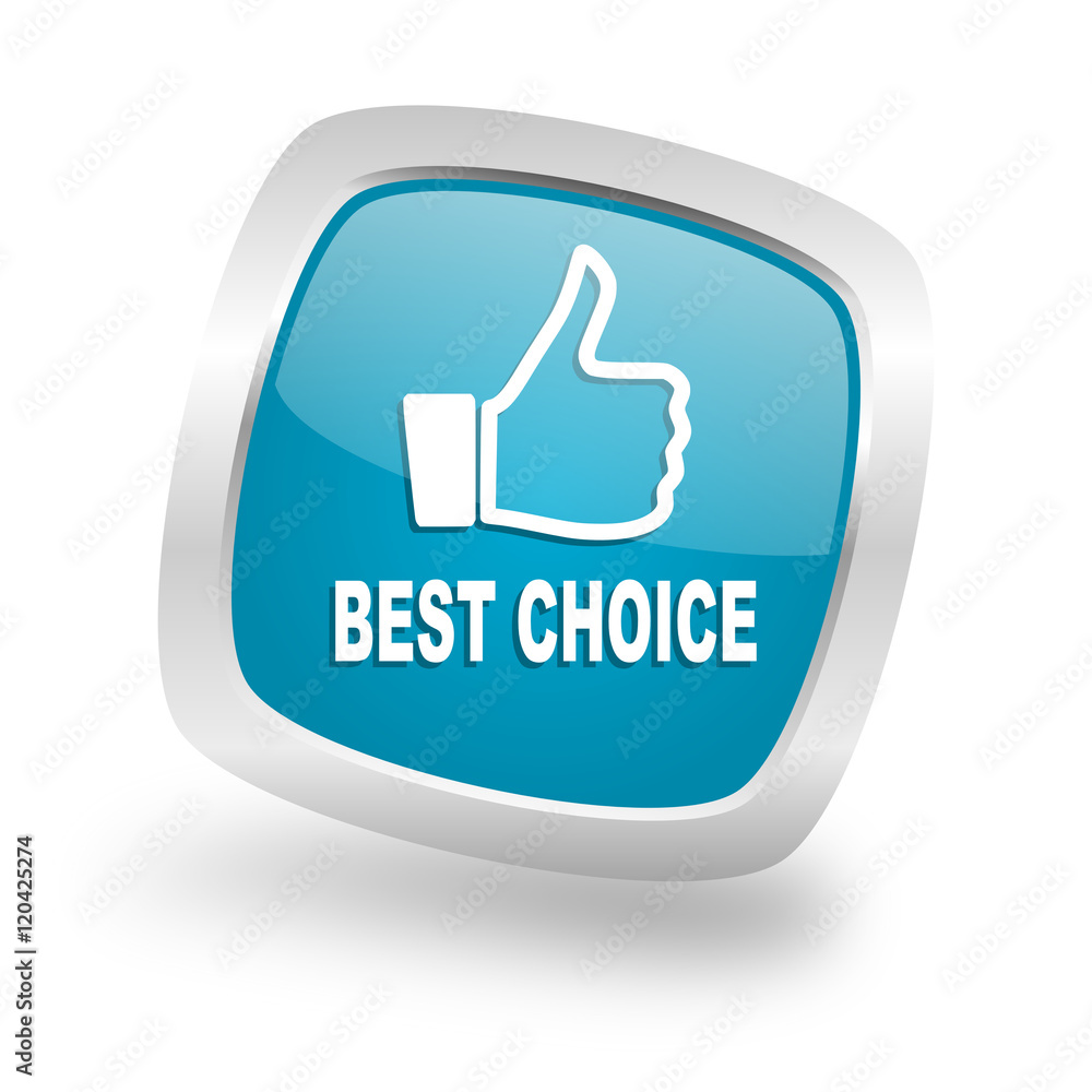 best choice square blue glossy chrome silver metallic web icon best choice square blue glossy chrome silver metallic web icon