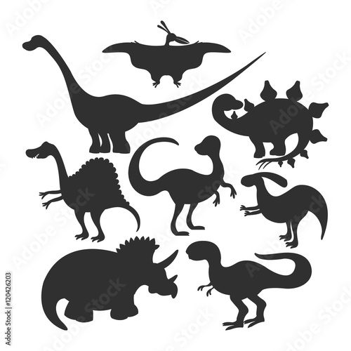 Cartoon dinosaurs vector illustration.