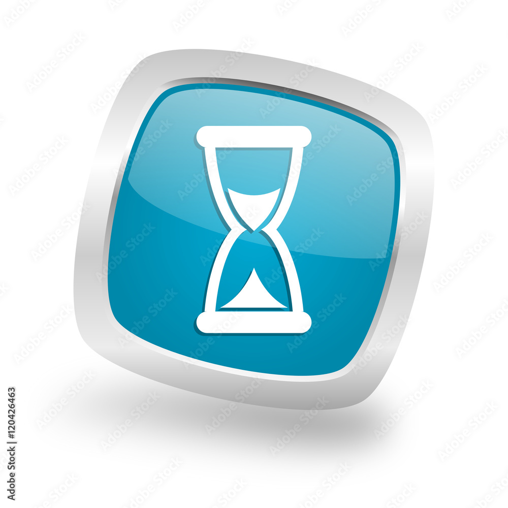 time square blue glossy chrome silver metallic web icon time square blue glossy chrome silver metallic web icon