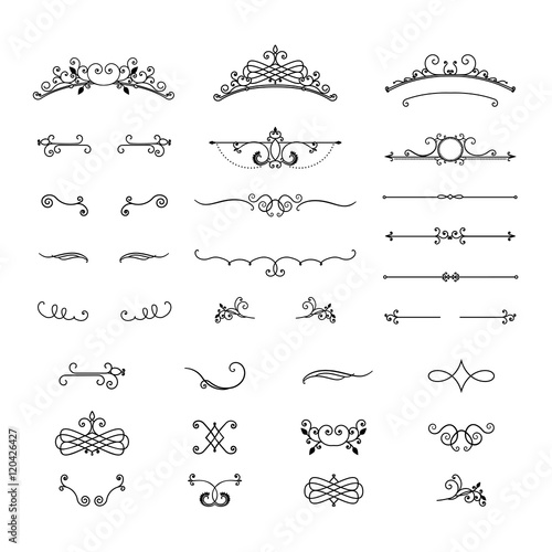 Set of vintage design elements