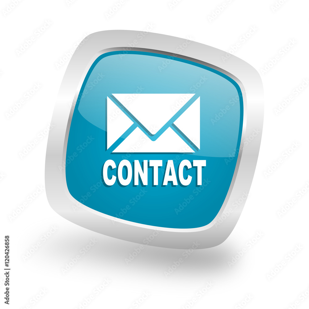 email square blue glossy chrome silver metallic web icon email square blue glossy chrome silver metallic web icon