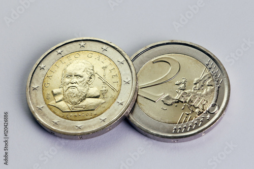 Картината върху платно two euro coin commemorative Galileo Galilei, Italy year 2014