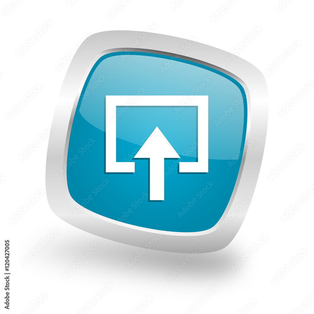 enter square blue glossy chrome silver metallic web icon enter square blue glossy chrome silver metallic web icon