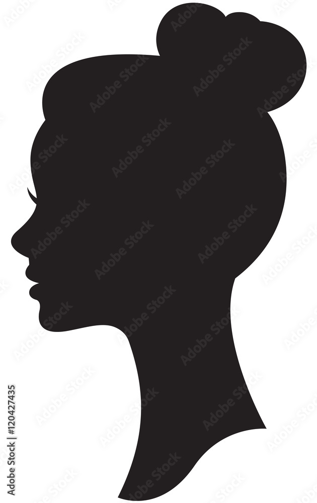Vector silhouette of a bride with a wedding hairstyle portrait i Vector silhouette of a bride with a wedding hairstyle portrait i