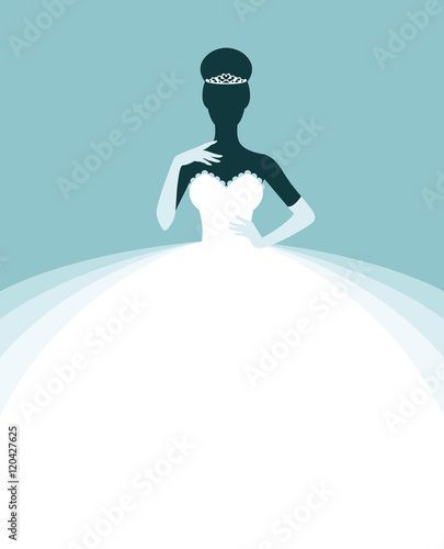 Beautiful woman in a wedding dress, invitation or flyer template