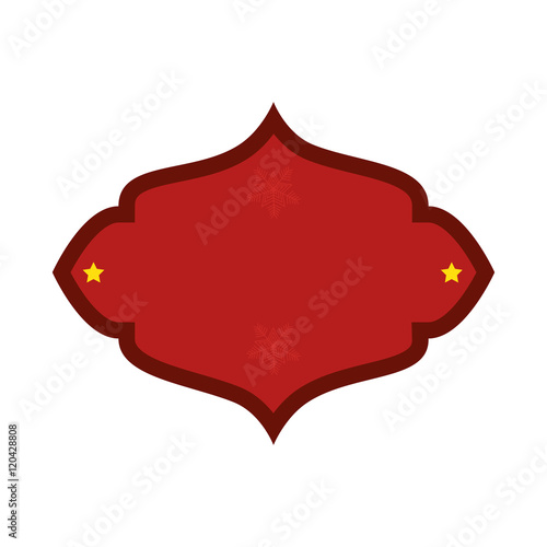 red badge with yellow stars elements decoration. vector illustration