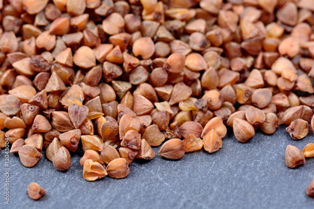 Group of buckwheat on slate Group of buckwheat on slate
