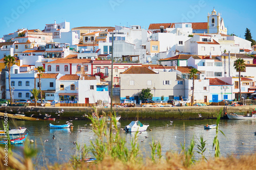 Fototapeta Naklejka Na Ścianę i Meble -  Scenic view of fishing boats in Ferragudo, Portugal