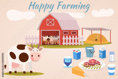 Happy farmin, Cow farm, Dairy cattle